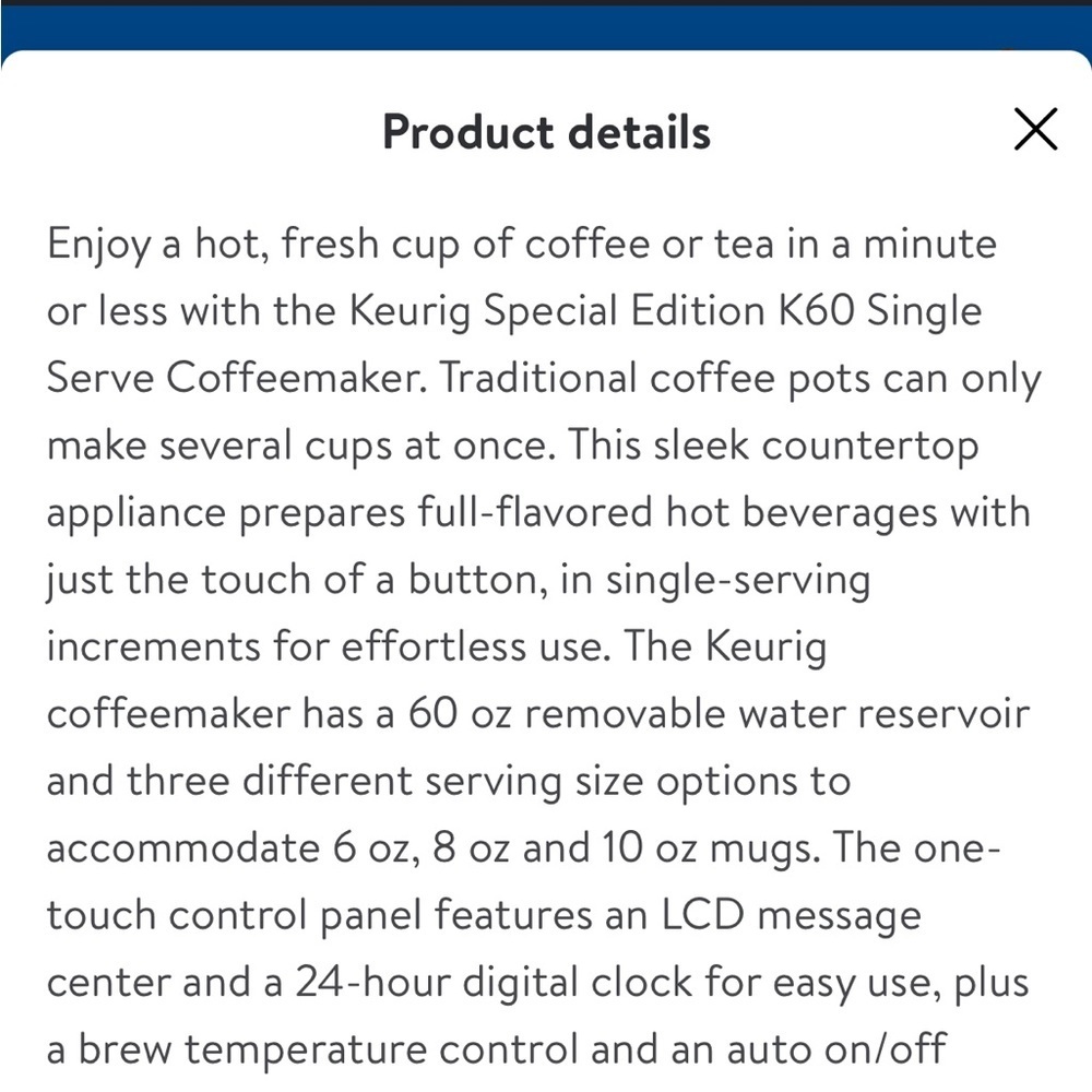 Keurig Special Edition K60 Single Serve
Brewing System USED NO BOX NEEDS FILTER! - Picture 5 of 5
